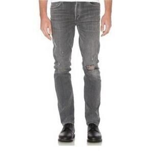 New Agolde LA Premium Bowery Men Gray Super Skinny Distressed Jeans Size 29